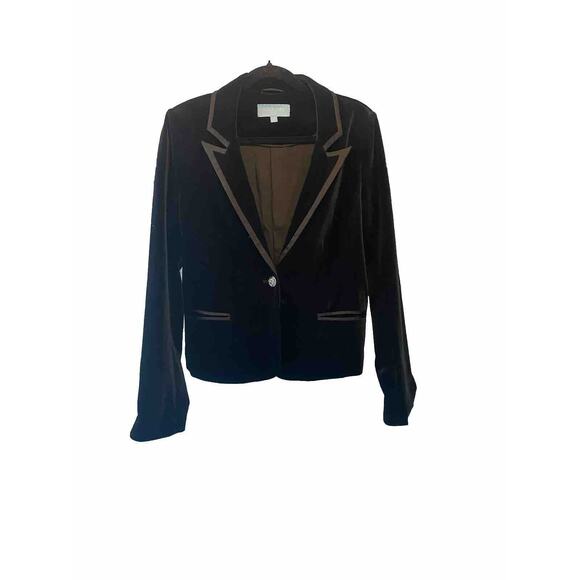 Draper James Blazer Womens Small Black Velvet Witchy Career Office Work Jacket - Picture 2 of 11